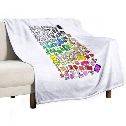 BFDI Inanimate Insanity All Characters (Transparent) Throw Blanket