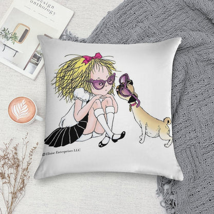 Eloise And Weenie in Sunglasses Soft Durable Construction Throw Pillow