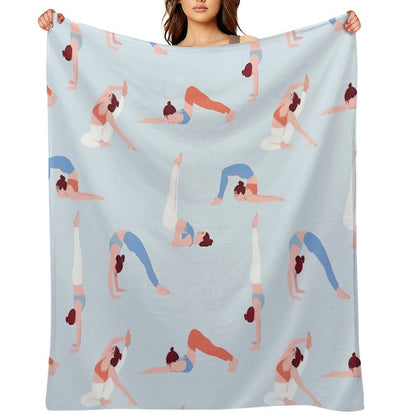 Doing Yoga Girls Throw Blanket
