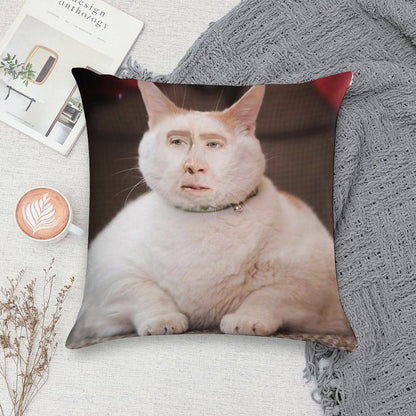 Nicolas Cage Cat Soft Durable Construction Throw Pillow