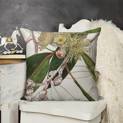 Eucalyptus Mallee Australian Native Linen Throw Pillow Cover