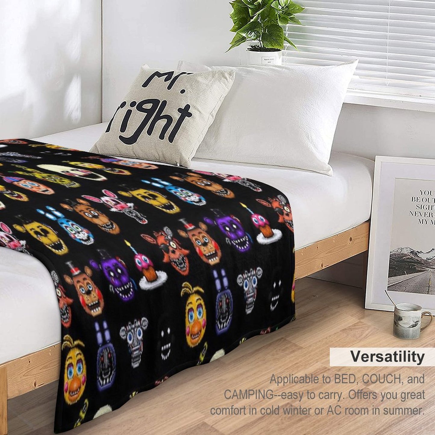 Five Nights at Freddy's - Pixel Art - Multiple Characters Throw Blanket