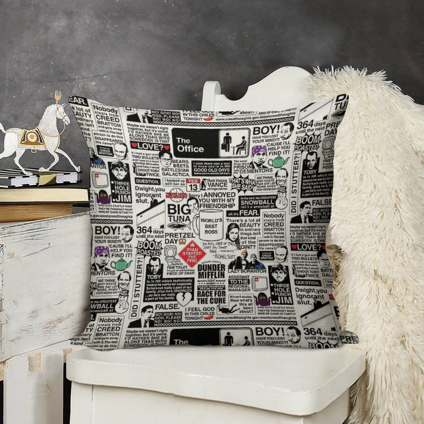 Wise Words From The Office - The Office Quotes (Variant) Linen Throw Pillow Cover
