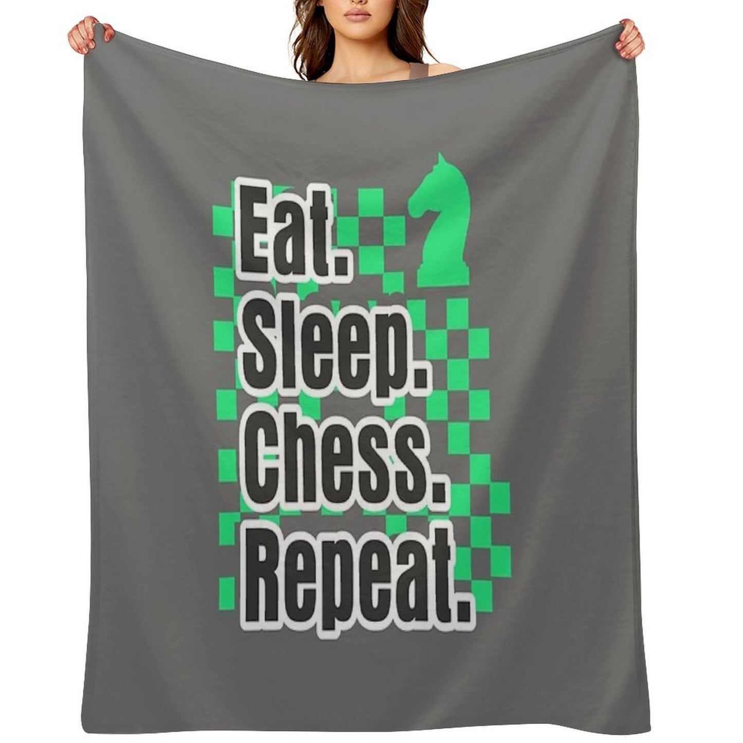 Boys Chess Eat Sleep Chess Repeat Gift Throw Blanket