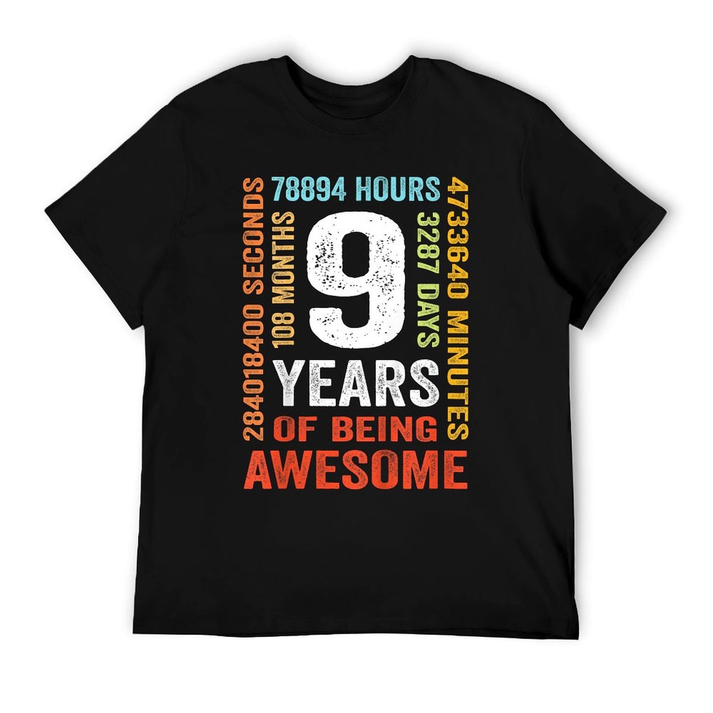 9th Birthday 9 Years Old Vintage Retro 108 Months T-Shirt