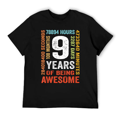 9th Birthday 9 Years Old Vintage Retro 108 Months T-Shirt