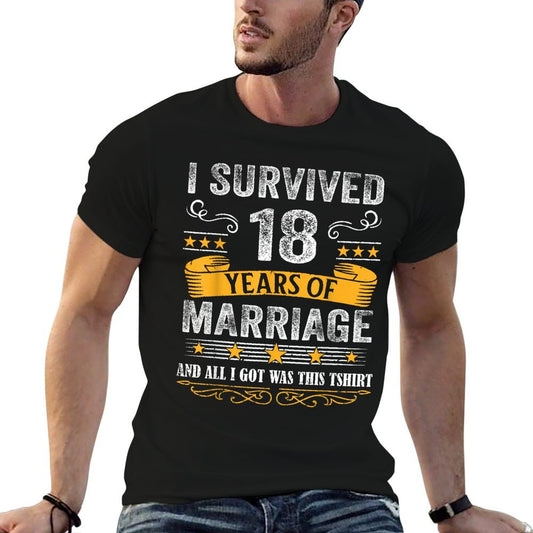 18th Wedding Anniversary Shirt Couples Husband Wife 18 Years T-Shirt