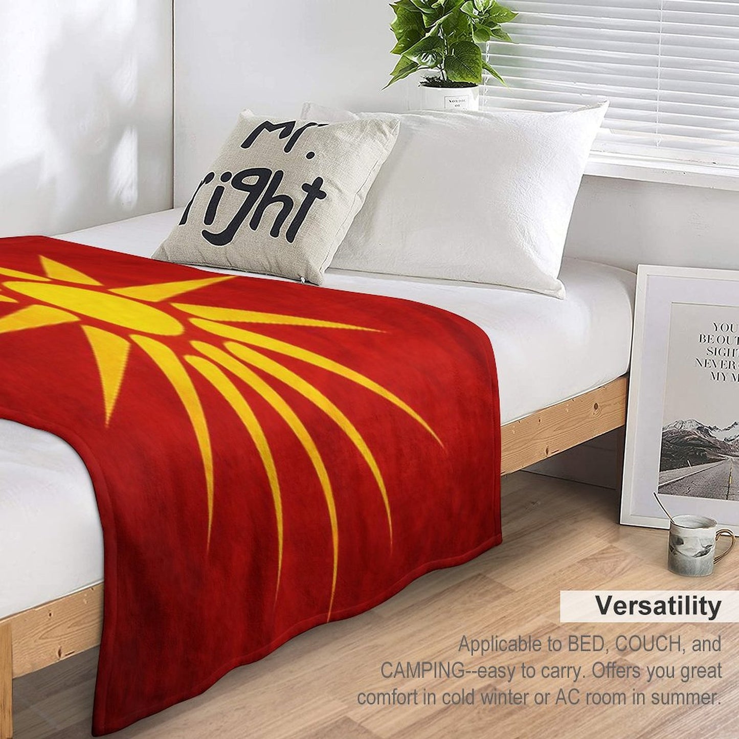 Macedonia  Macedonian Flag  National Flag of Macedonia Throw Blanket