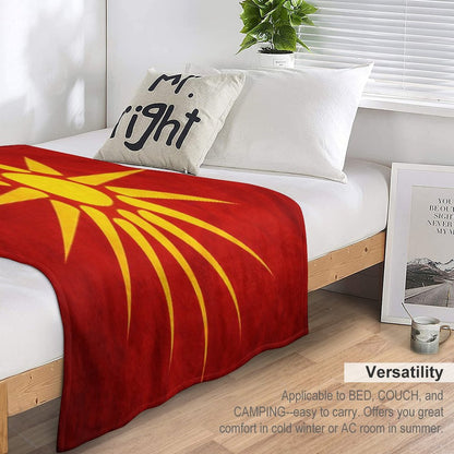 Macedonia  Macedonian Flag  National Flag of Macedonia Throw Blanket