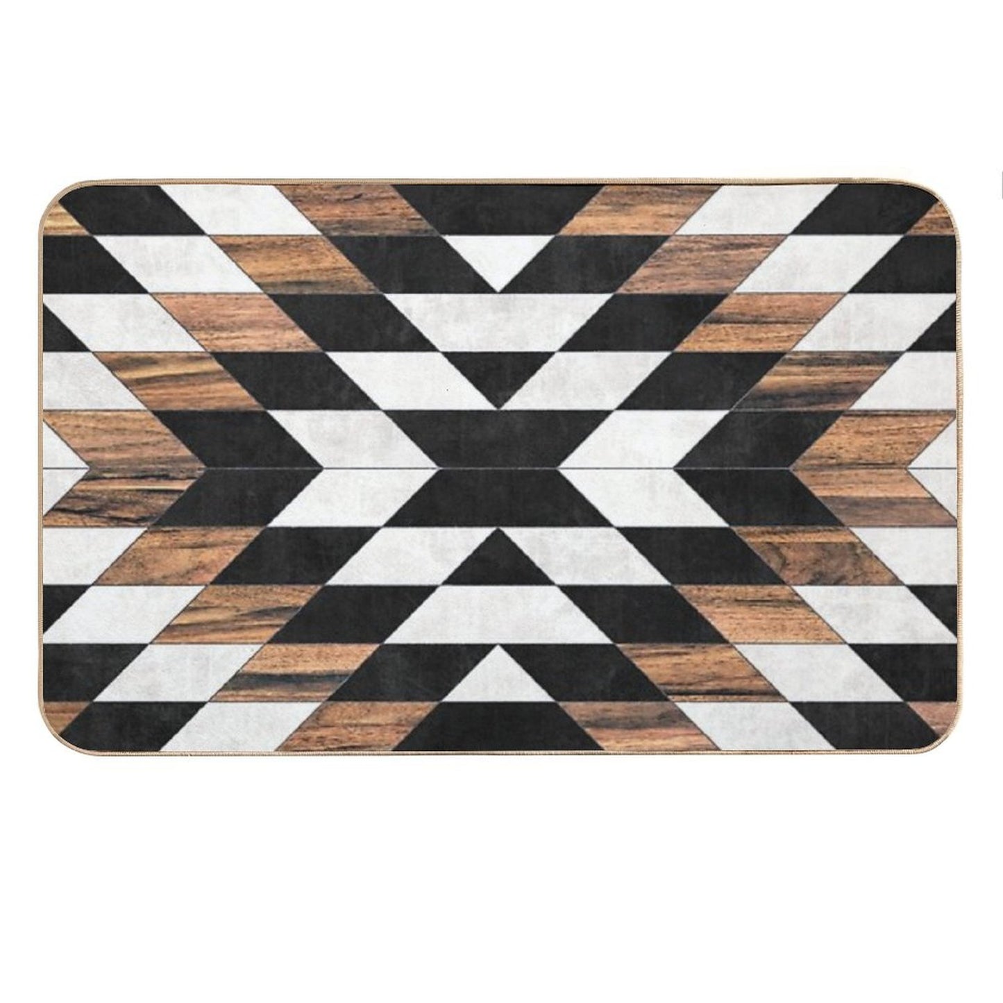 Urban Tribal Pattern No.13 - Aztec - Concrete And Wood Bath Mat