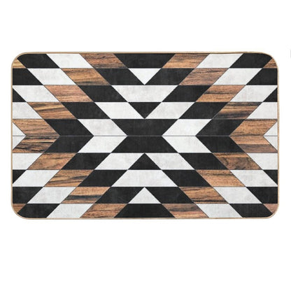 Urban Tribal Pattern No.13 - Aztec - Concrete And Wood Bath Mat