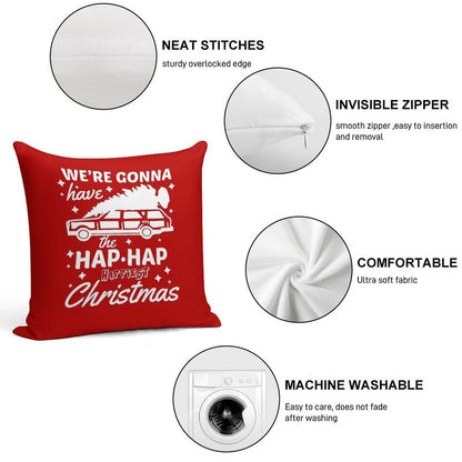 We're Gonna Have The Hap Hap Happiest Christmas Soft High-Density Material Throw Pillow
