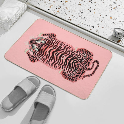 Pink Tibetan Tiger Rug Bath Mat
