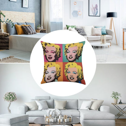 Andy Warhol Marilyn Linen Throw Pillow Cover