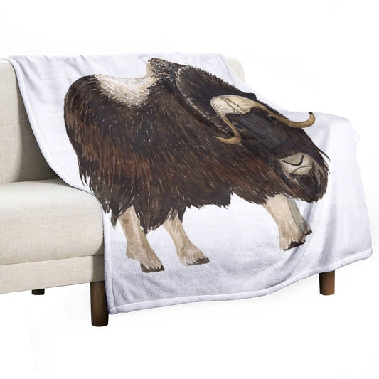 MUSK OX-Ovibos Moschatus Throw Blanket