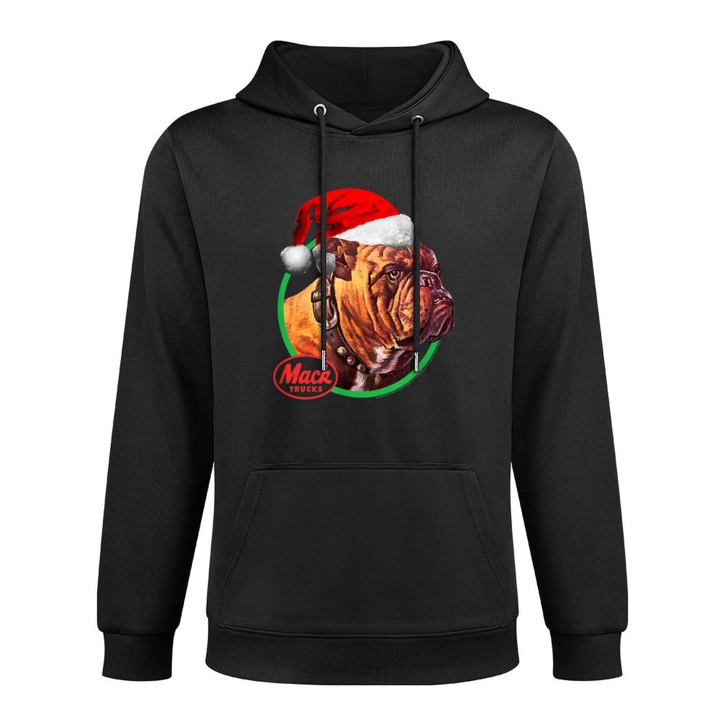 Mack Trucks Christmas Holiday Bulldog Santa Hat Trucker Unisex Design Hoodie
