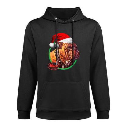 Mack Trucks Christmas Holiday Bulldog Santa Hat Trucker Unisex Design Hoodie