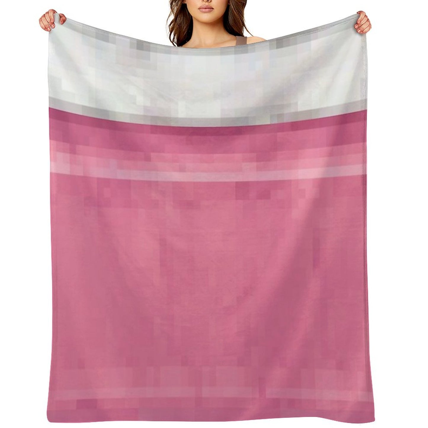 Minecraft Pink Pixel Bed Throw Blanket