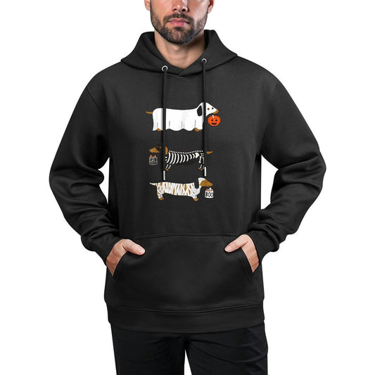 Retro Dachshund Halloween Wiener Dog Pumpkin Weenie Witch Durable Construction Hoodie