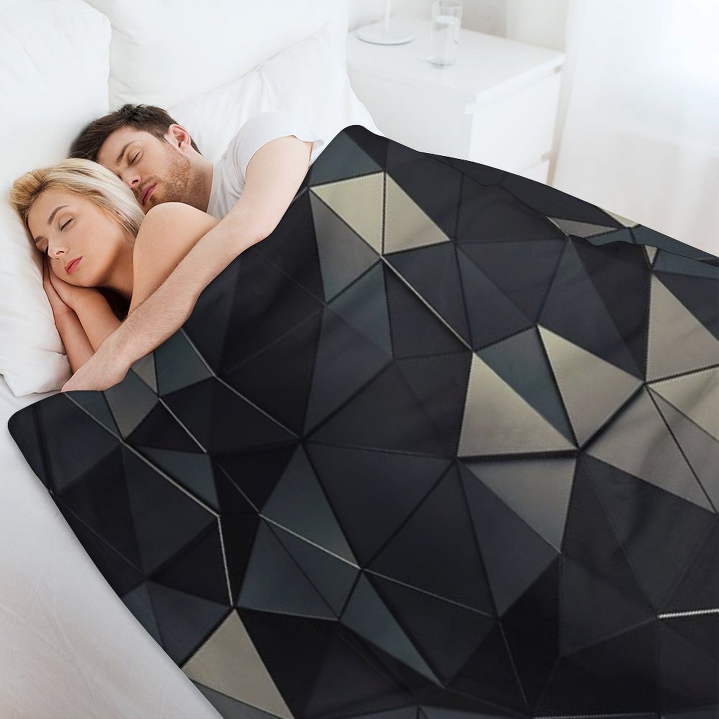 Polygon Noir Throw Blanket