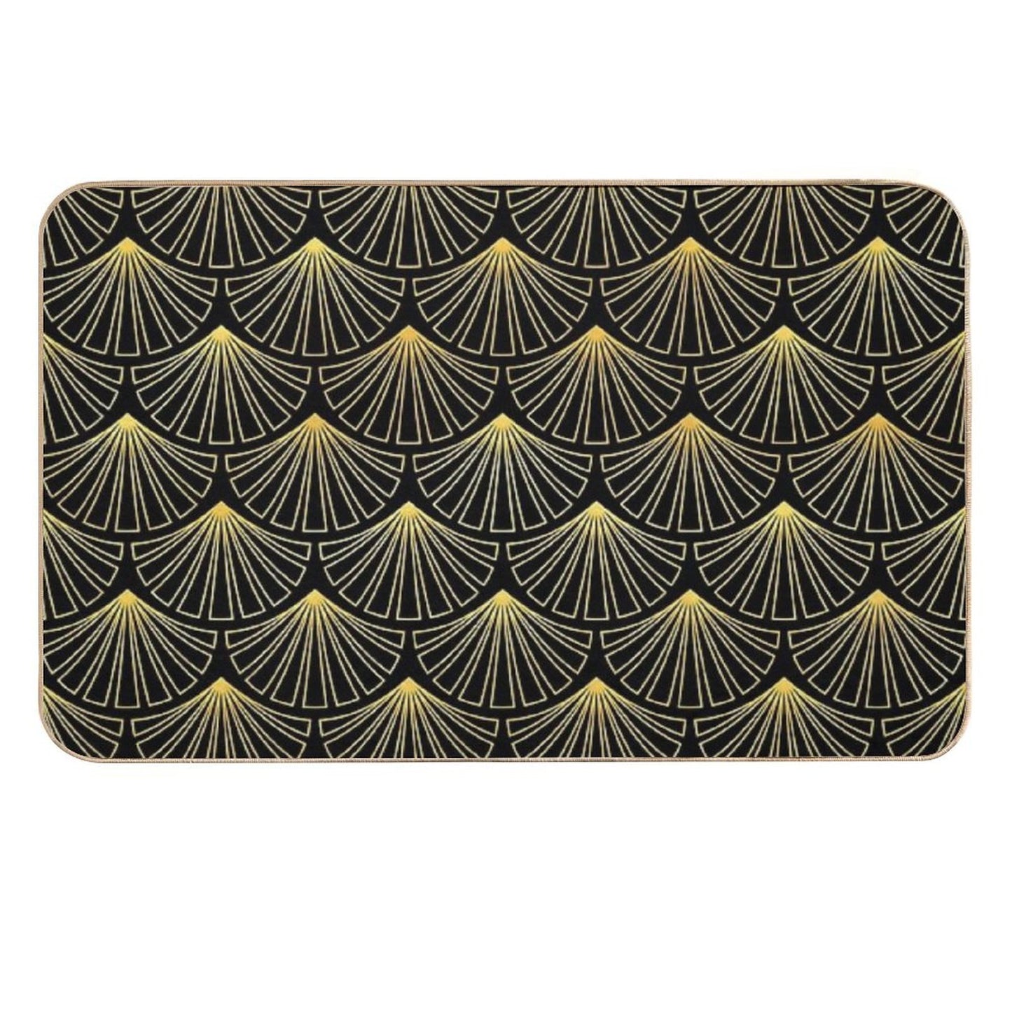 (Faux) Singapore Art Deco Motif Pattern  Non-Slip Bath Mat