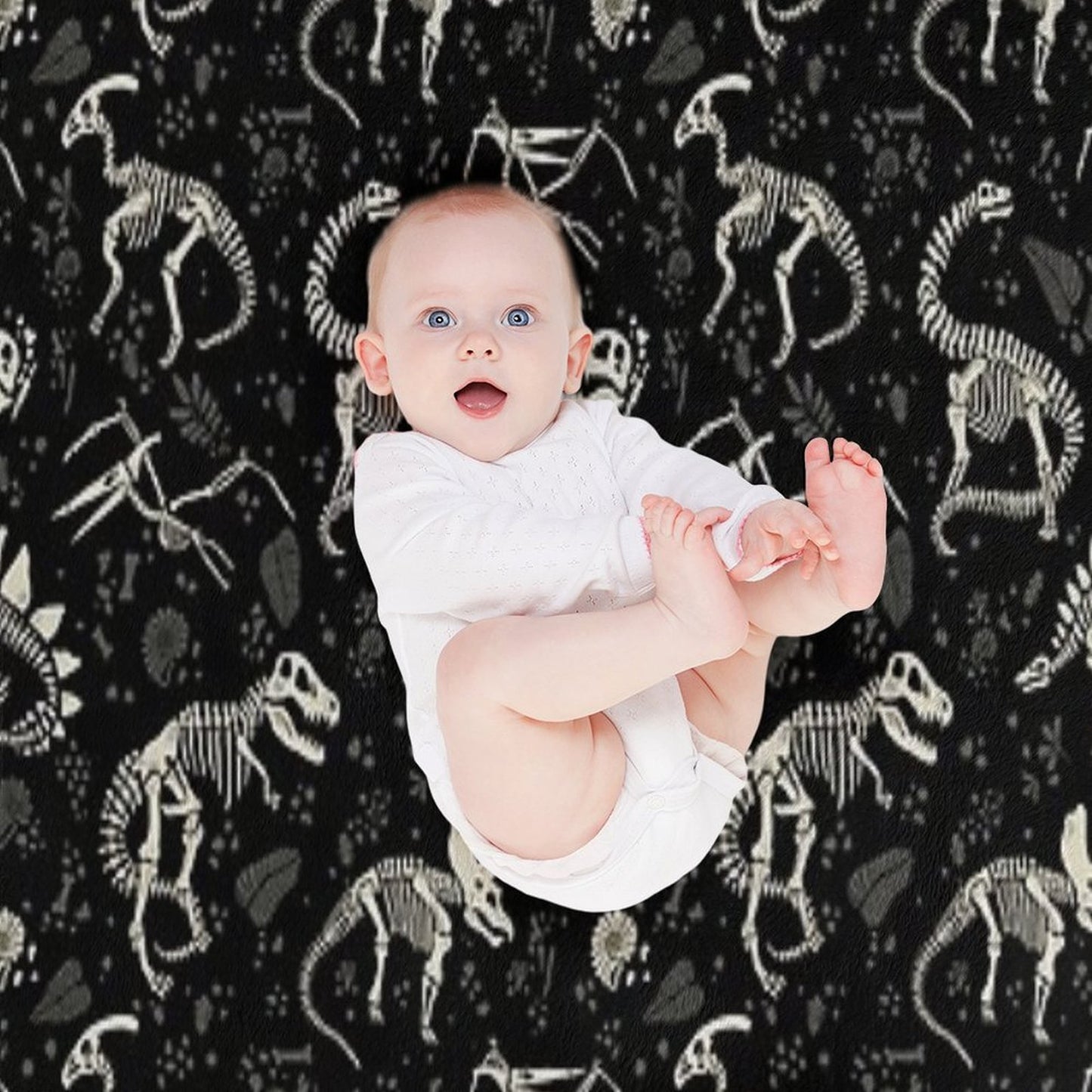 Excavated Dinosaur Fossils Throw Blanket