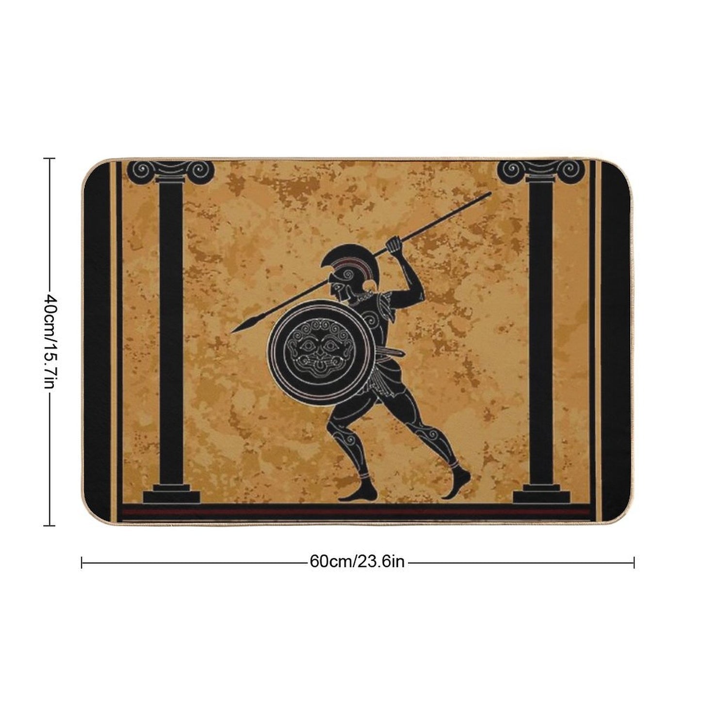 GREEK  Ancient 470 B.C. Frieze of A Soldier Print Bath Mat