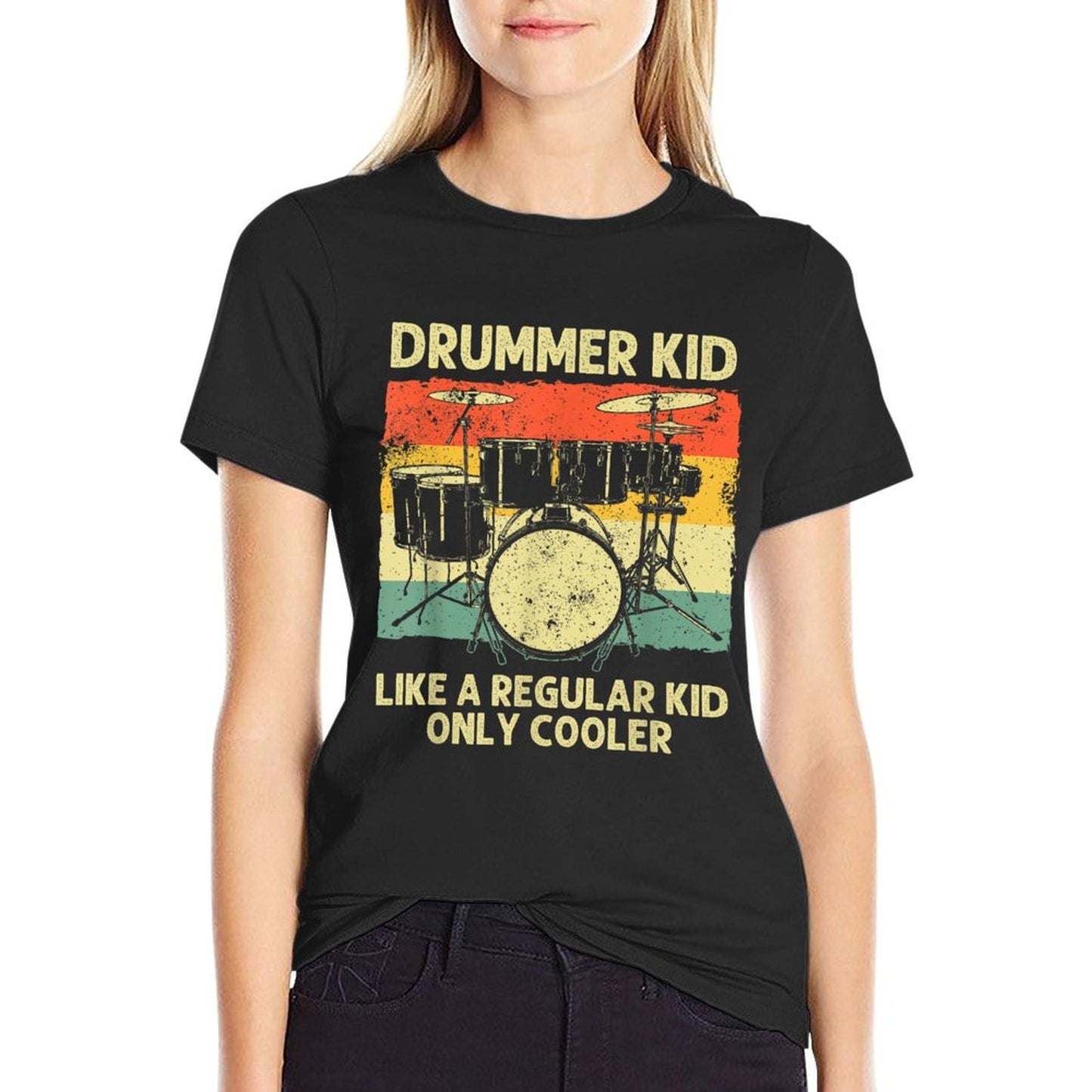 Drumming Art For Boys Girls Kids Drumline Drum Set Drummer T-Shirt
