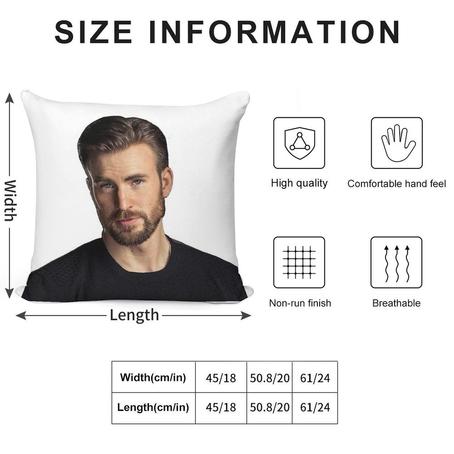 Chris Evans Being Hot Soft Fade-Resistant Throw Pillow