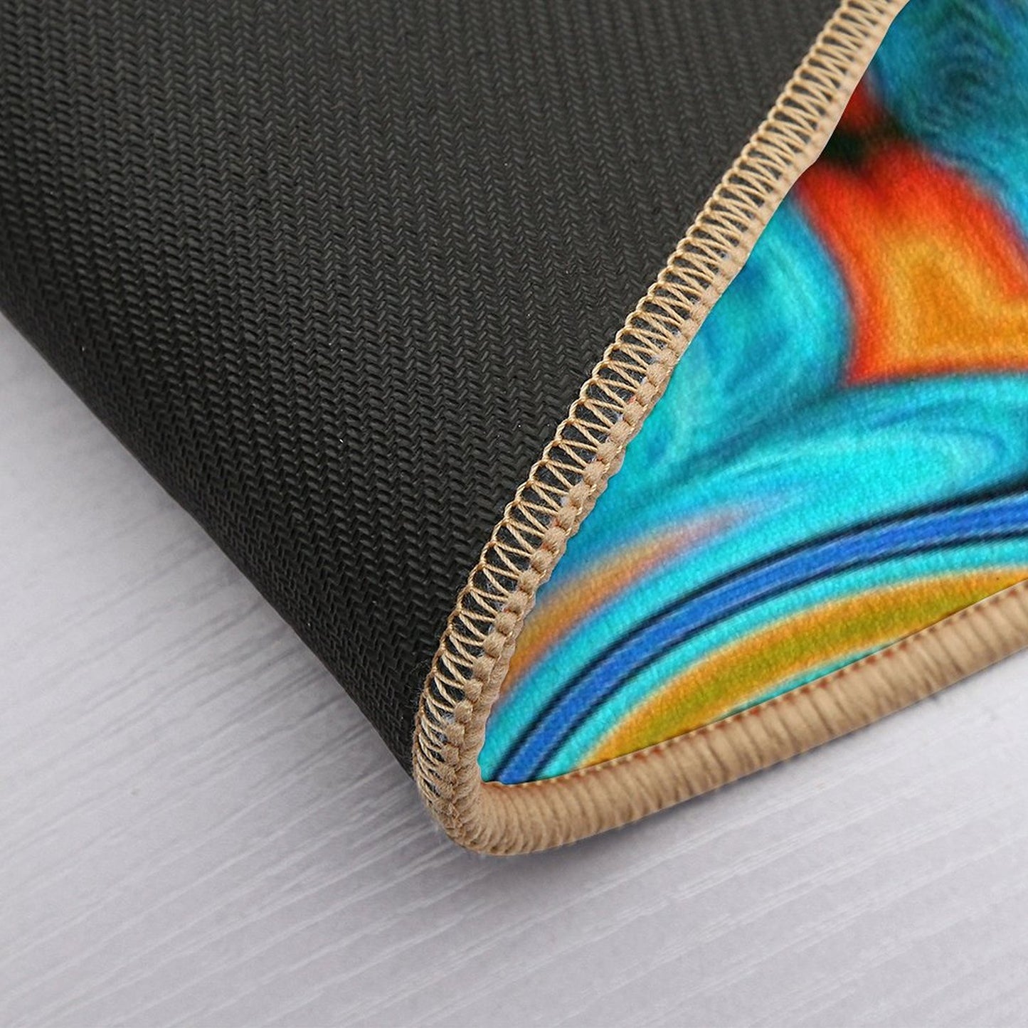 Vivid Modern Southwest Hipster Turquoise Orange Swirls Bath Mat