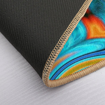 Vivid Modern Southwest Hipster Turquoise Orange Swirls Bath Mat