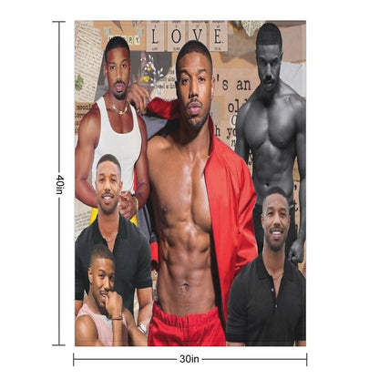Michael B. Jordan Photo Collage Throw Blanket