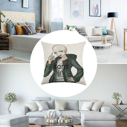 Komaeda Sans Linen Throw Pillow Cover