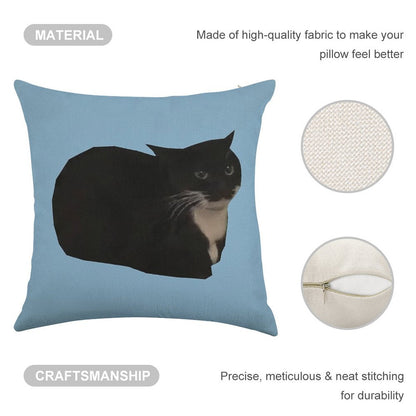 Maxwell The Cat Linen Throw Pillow Cover