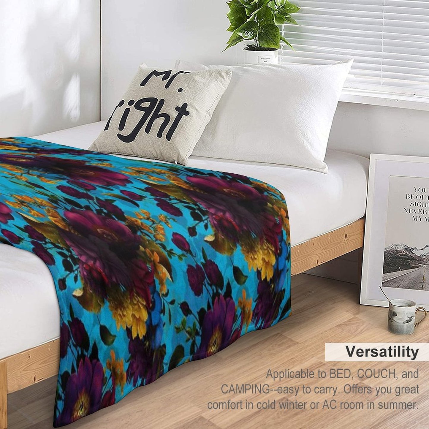 Moody Florals - Mystic Botanical Night Garden 13 Nightgarden Throw Blanket