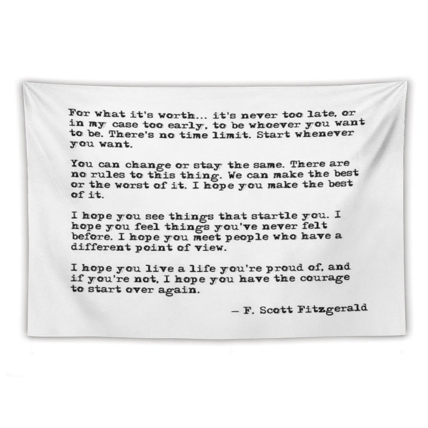 For What It's Worth - F Scott Fitzgerald Quote Tapestry