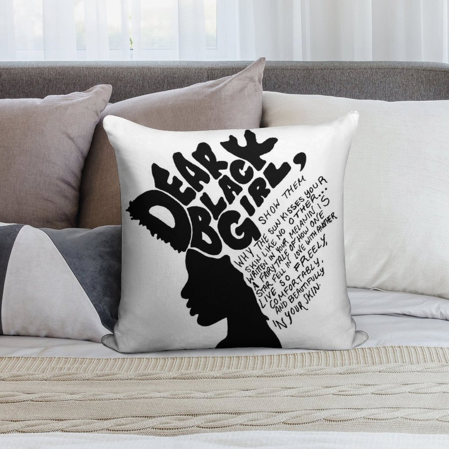 Dear Black Girl Soft Anti-Pilling Throw Pillow