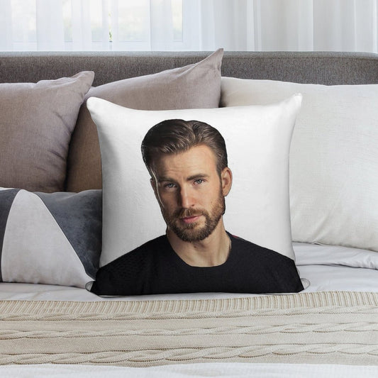 Chris Evans Being Hot Soft Fade-Resistant Throw Pillow