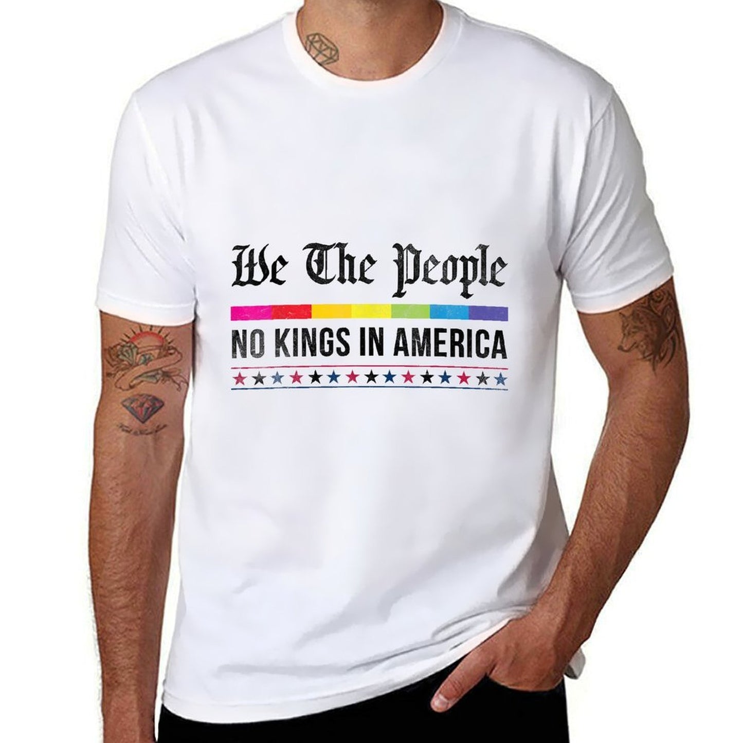 Vintage No Kings in America We The People Patriotic USA Comfortable T-Shirt