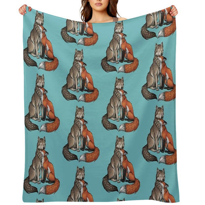Wolf & Fox Throw Blanket