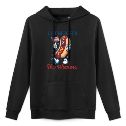 Just Here For The Wieners 4th of July Funny Hot Dog Versatile Streetwear Hoodie