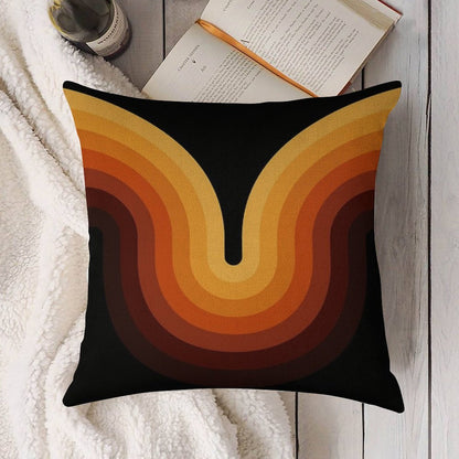 Retro Wave Linen Throw Pillow Cover