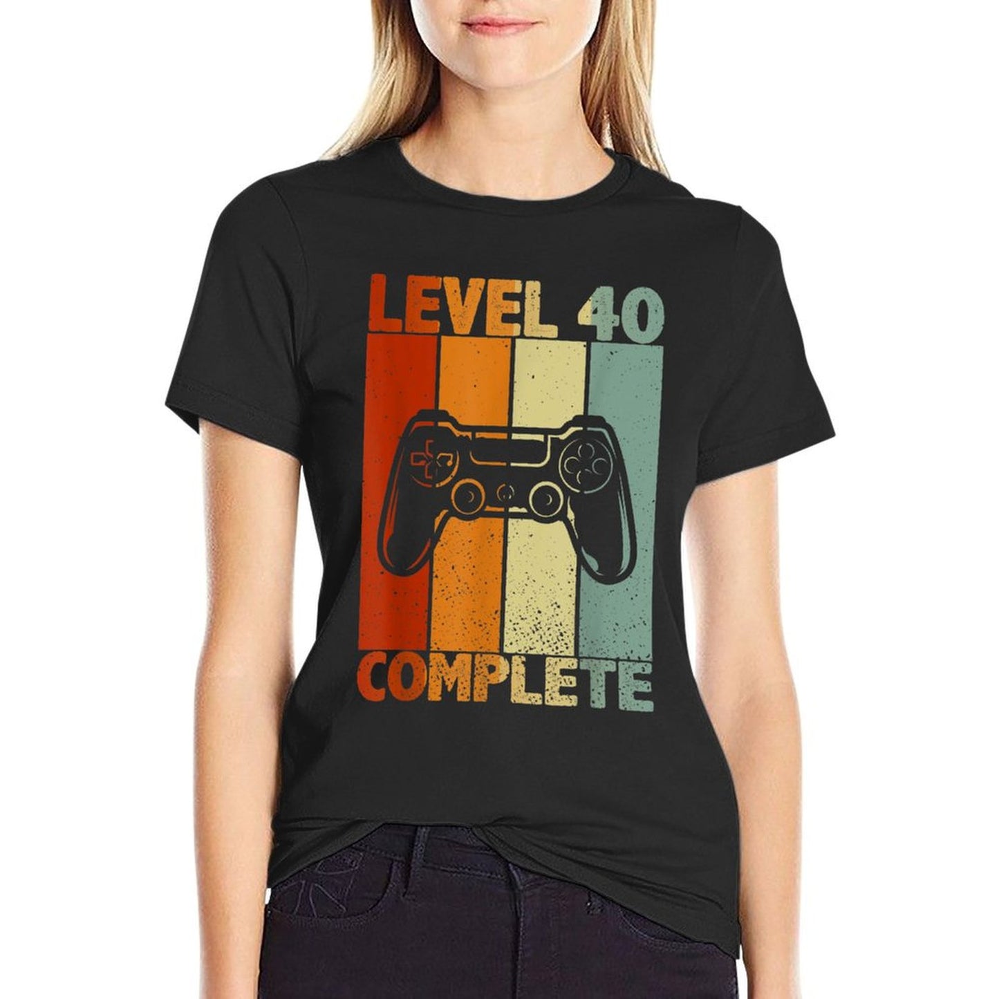 Level 40 Complete Gaming Lover Men Women 40th Birthday Gift  Polyester Blend T-Shirt