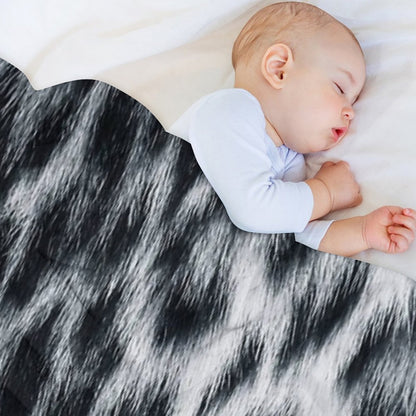 Snow Leopard Real to Life Print Throw Blanket