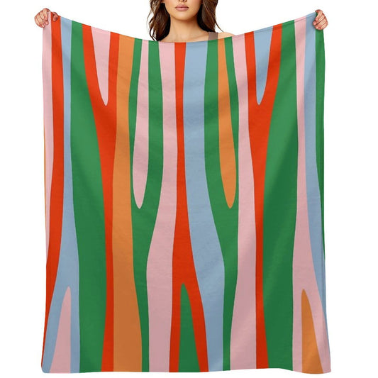 Bold And Colorful Abstract Wild Stripes Modern Multicolor Pattern Throw Blanket