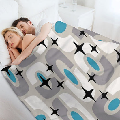 Retro Mid Century Atomic Composition 259 Throw Blanket