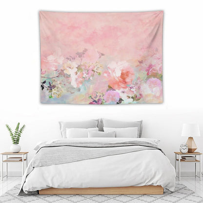 Pastel Blush Watercolor Ombre Floral Watercolor Tapestry