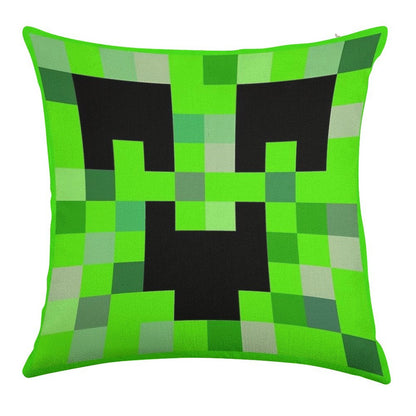 Kawaii Creeper Linen Throw Pillow Cover