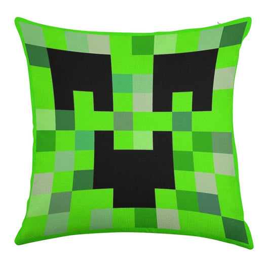 Kawaii Creeper Linen Throw Pillow Cover