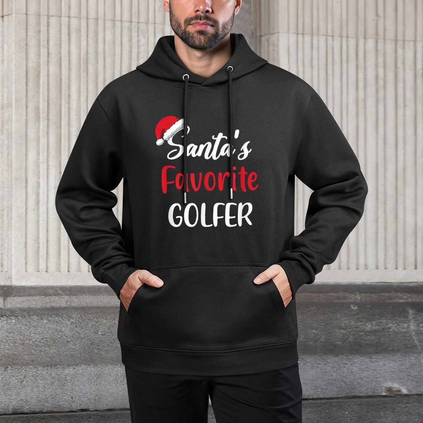 Santas Favorite Golfer Pajama Christmas Golf Funny Breathable Fabric Hoodie
